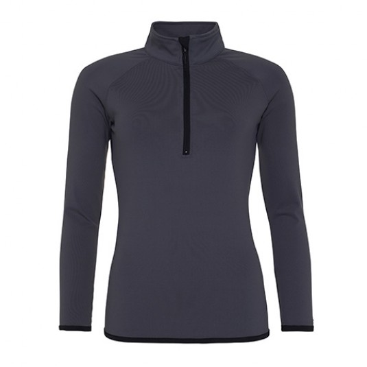 Ladies Half Zip Sweat Top