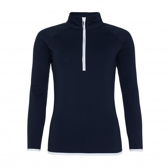 Ladies Half Zip Sweat Top